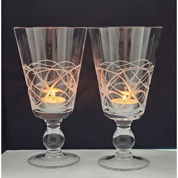 Cork Crystal stylized Starlight Water Goblet 8" chalice ice tea beer 16oz starbu - Picture 10 of 10